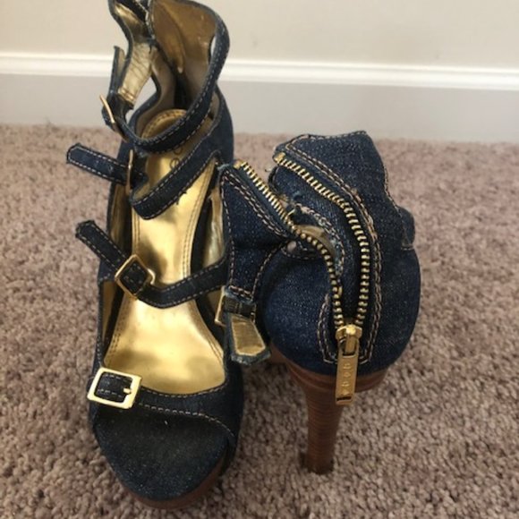 BEBE Denim 6 Inch Pumps - Picture 2 of 4